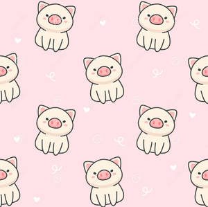 Cute Pig Pattern Art Wallpaper
