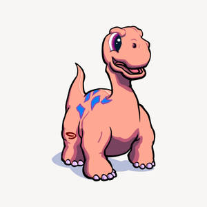 Cute Pink Dinosaur Young Smiling Wallpaper