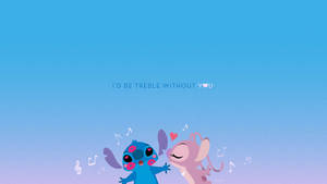 Cute Pink Stitch And Blue Stitch Wallpaper