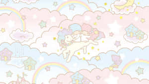 Cute Pixel Desktop Little Twin Stars Wallpaper