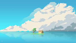 Cute Pixel Desktop Single House Wallpaper