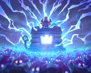 Cute Purple Monsters And Lighting Bolts Wallpaper