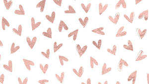 Cute Rose Gold Hearts Wallpaper