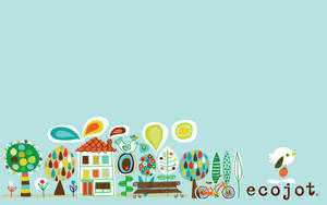 Cute School Cartoon Nature Wallpaper