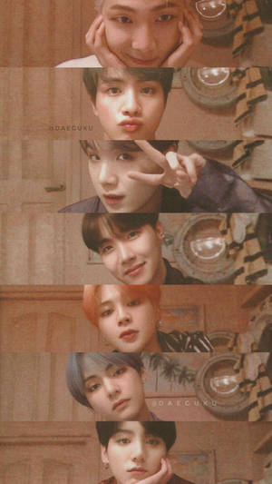 Cute Selfies Lockscreen Bts Vintage Filter Wallpaper