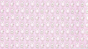 Cute Simple Aesthetic Pink Bunny Pattern Desktop Wallpaper