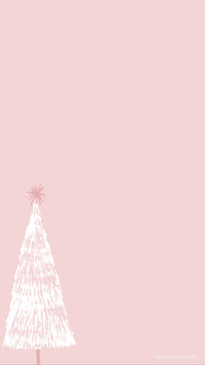 Cute Simple Christmas White Tree Wallpaper