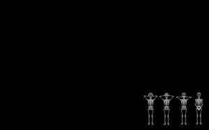 Cute Skeleton Figures Doing The See, Hear, Speak And Do No Evil Poses Wallpaper
