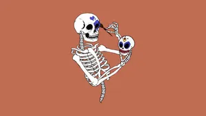 Cute Skeleton Painting Skulls Wallpaper