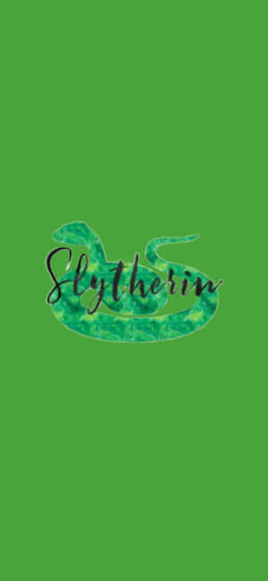 Cute Slytherin Snake Drawing Green Wallpaper