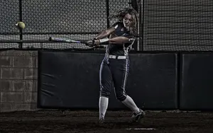 Cute Softball Girl Poster Wallpaper