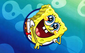 Cute Spongebob Inside A Circle Wallpaper