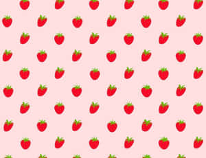 Cute Strawberry Fruits In Pattern Wallpaper
