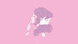 Cute Tablet Background Featuring Girl Wallpaper