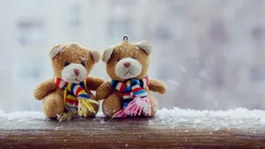 Cute Teddy Bear Besties Wallpaper