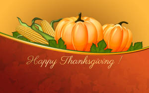 Cute Thanksgiving Squash Corn Art Wallpaper