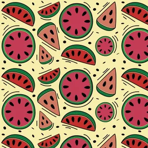 Cute Themed Watermelon Art Wallpaper