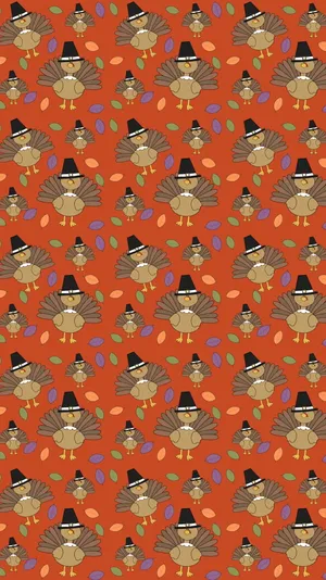 Cute Turkey Pattern Thanksgiving Iphone Wallpaper