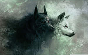 Cute Wolves Cool Art Wallpaper