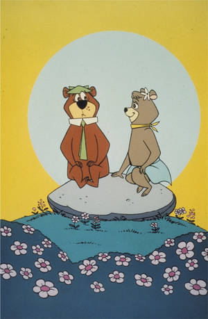 Cute Yogi Bear With Cindy Wallpaper