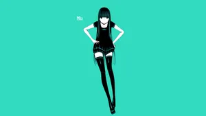 Cyan Miu Anime Girl Wallpaper