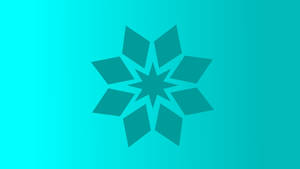 Cyan Symmetrical Flower Wallpaper