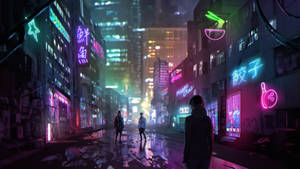 Cyberpunk 1920x1080 Futuristic Dystopian Street Wallpaper