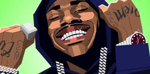 Dababy Hip Hop Cartoon Illustration Wallpaper