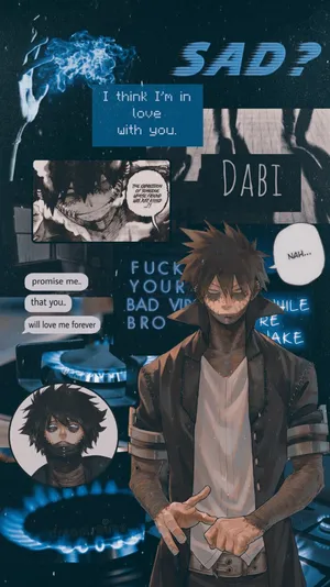 Dabi Black And Blue Collage Art Phone Wallpaper