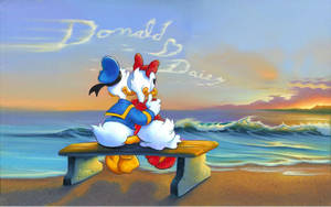 Daisy Duck And Donald On Beach Wallpaper