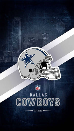 Dallas Cowboys Logo With Diagonal Strip Wallpaper