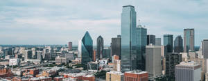 Dallas Skyline Sky Covered With Clouds Wallpaper