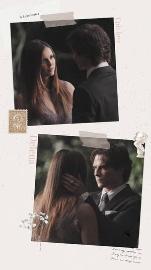 Damon And Elena Sharing A Magical Dance In The Vampire Diaries Wallpaper