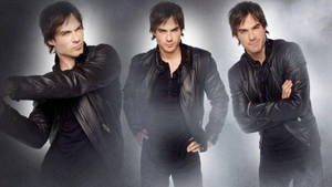 Damon Salvatore In Black Wallpaper