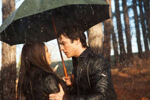 Damon Salvatore Under The Umbrella Wallpaper