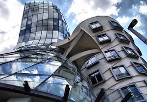 Dancing House Worm's Eye Perspective Wallpaper