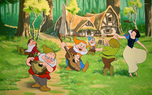 Dancing Snow White And Dwarfs Wallpaper