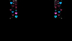 Dangling Hearts For Dark Girly Background Wallpaper