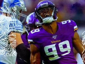 Danielle Hunter Celebrates Sack Against David Blough Wallpaper