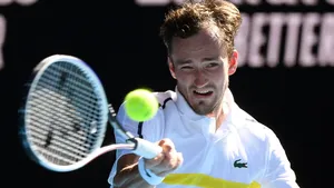 Daniil Medvedev About To Hit A Ball Wallpaper