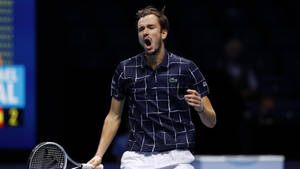 Daniil Medvedev Shouting Victoriously Wallpaper