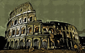 Dark Aesthetic Roman Colosseum Desktop Wallpaper