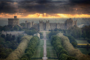 Dark Aesthetic Sunset Windsor Castle Wallpaper