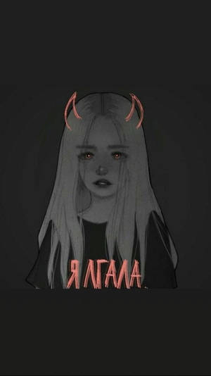 Dark And Sad Demon Girl Wallpaper