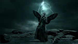 Dark Angel Lightning Wallpaper