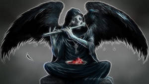 Dark Angel Playing A Flute Wallpaper