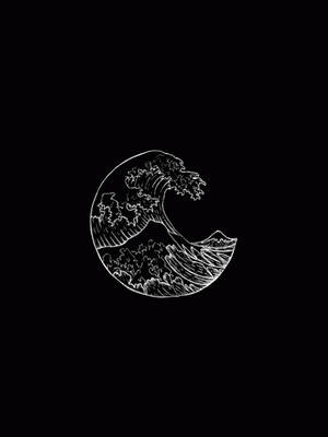 Dark Anime Aesthetic Waves Logo Wallpaper