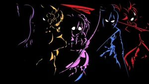 Dark Anime Colorful Character Silhouette Wallpaper