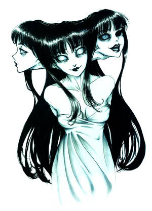 Dark Anime Three-headed Tomie Wallpaper