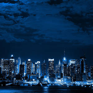 Dark Blue Aesthetic City Wallpaper